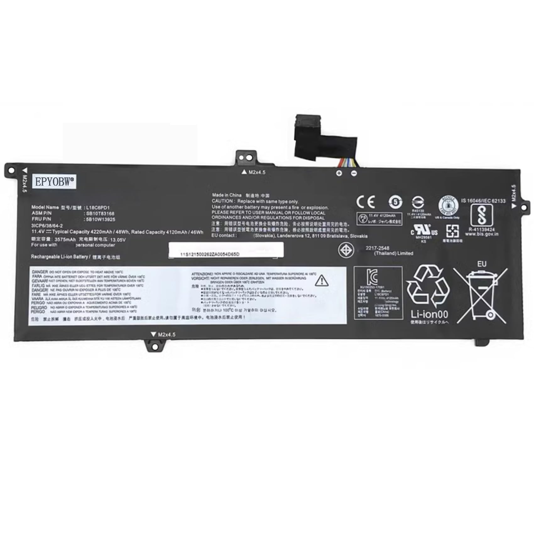 Amazon.com: EPYOBW L18C6PD1 Laptop Battery 48Wh Compatible with